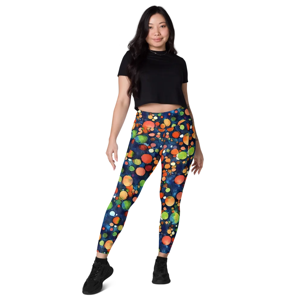 Midnight Orchard on Leggings with Pockets — Front