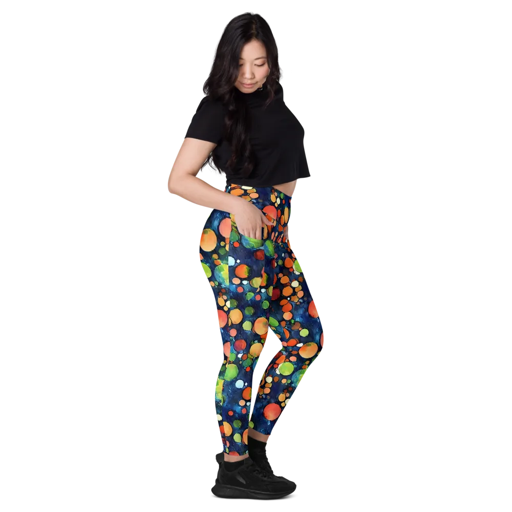 Midnight Orchard on Leggings with Pockets — Right