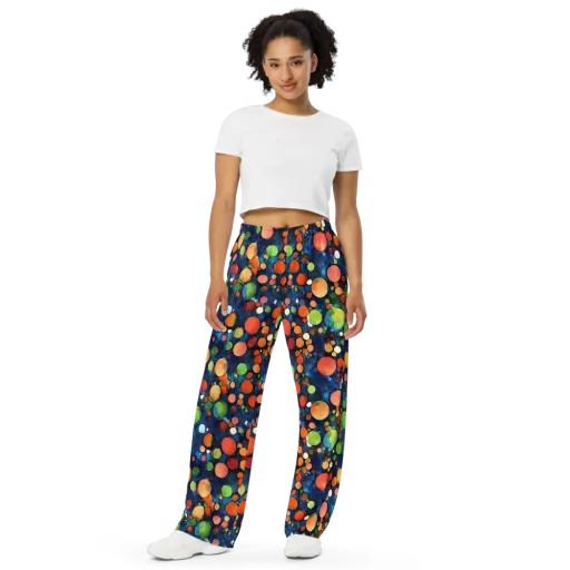 Midnight Orchard on a Wide-Leg Pants