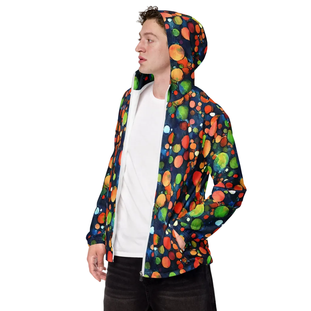 Midnight Orchard on Men's Windbreaker — Left Front