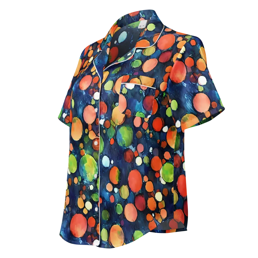Midnight Orchard on Women's Short Sleeve Pajama Top — Left Front