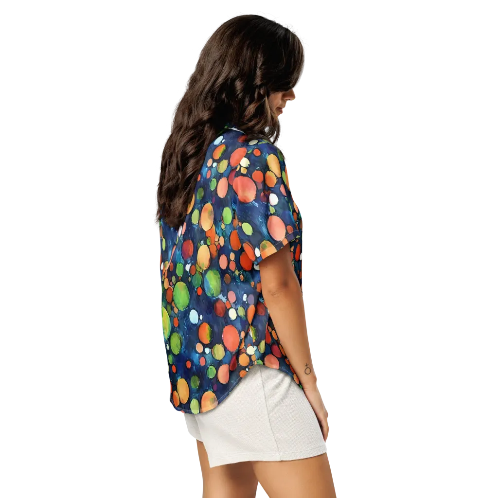 Midnight Orchard on Women's Short Sleeve Pajama Top — Right Back