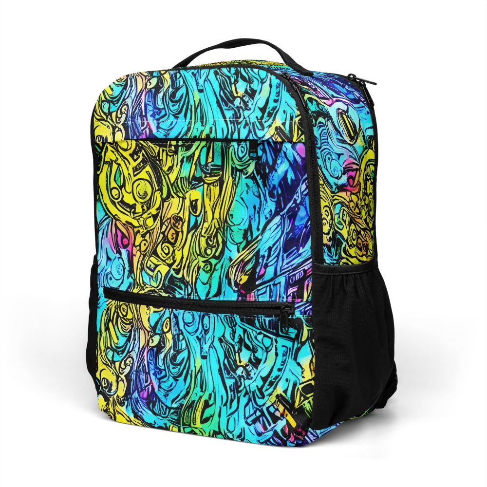 Cyan Frenzy on Utility Backpack — Left Front
