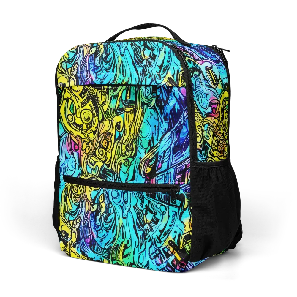 Cyan Frenzy on Utility Backpack — Left Front