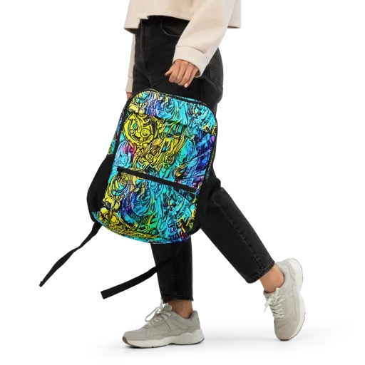 Cyan Frenzy on a Utility Backpack