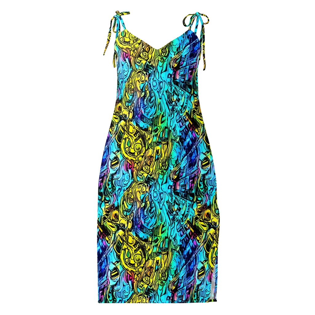 Cyan Frenzy on Slip Dress — Front
