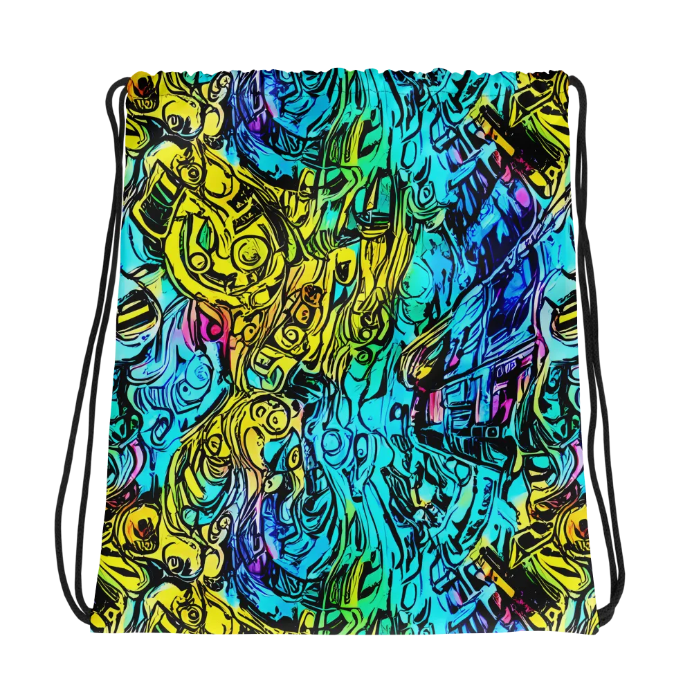 Cyan Frenzy on Drawstring Bag — Photo