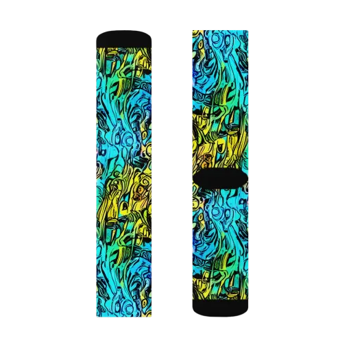 Cyan Frenzy on a Socks