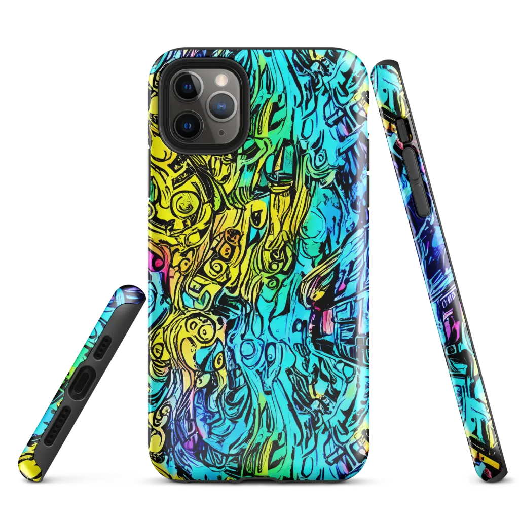 Cyan Frenzy on Tough Case for iPhone® — Front