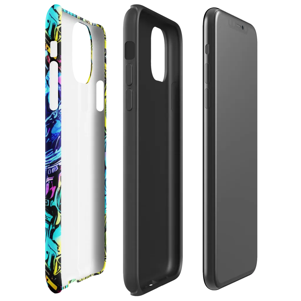 Cyan Frenzy on Tough Case for iPhone® — Right