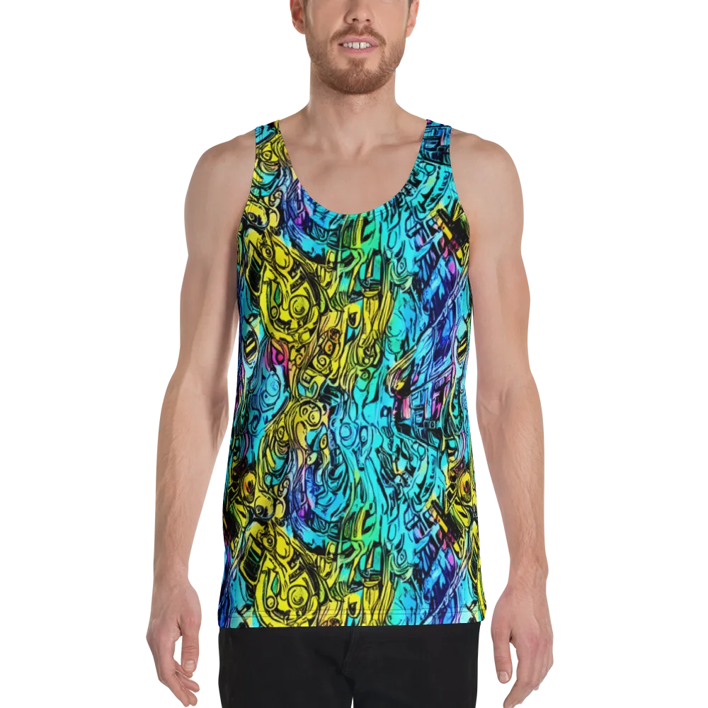 Cyan Frenzy on Men's Tank Top — Front