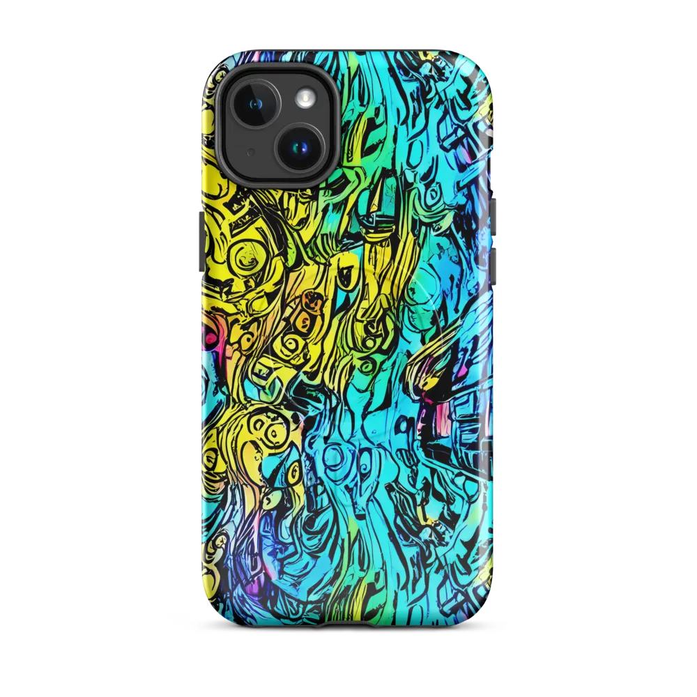 Cyan Frenzy on MagSafe Tough Case for iPhone® — Front