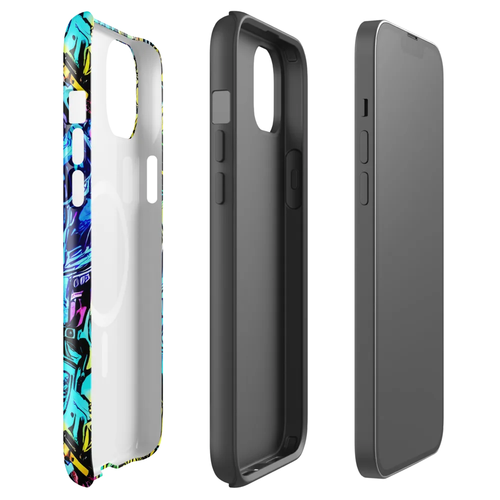 Cyan Frenzy on MagSafe Tough Case for iPhone® — Front