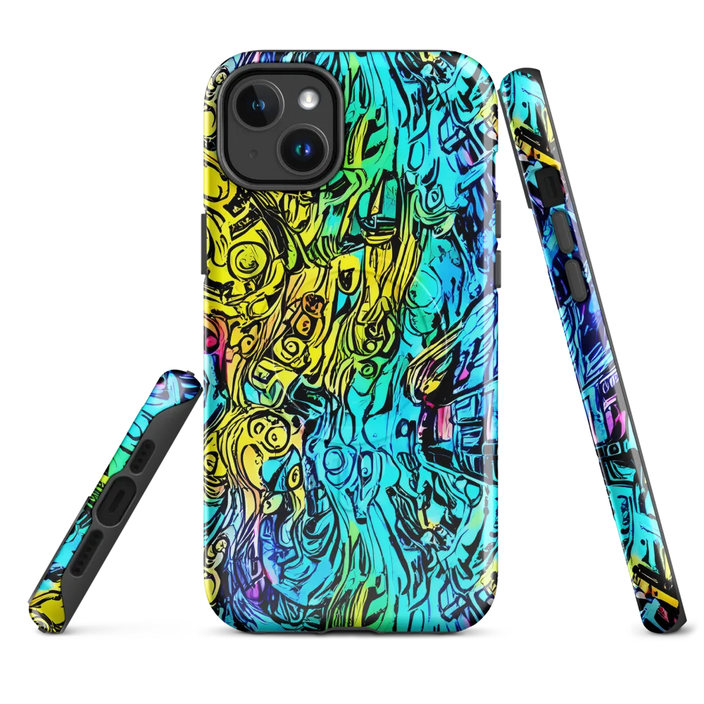 Cyan Frenzy on MagSafe Tough Case for iPhone® — Front