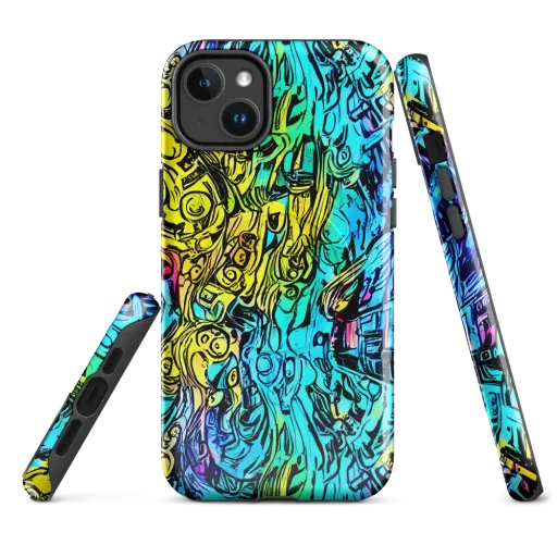 Cyan Frenzy on a MagSafe Tough Case for iPhone®