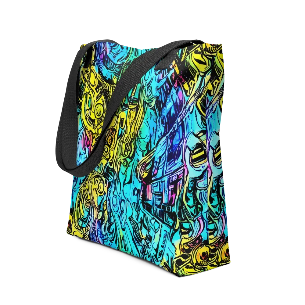 Cyan Frenzy on Tote Bag — Front