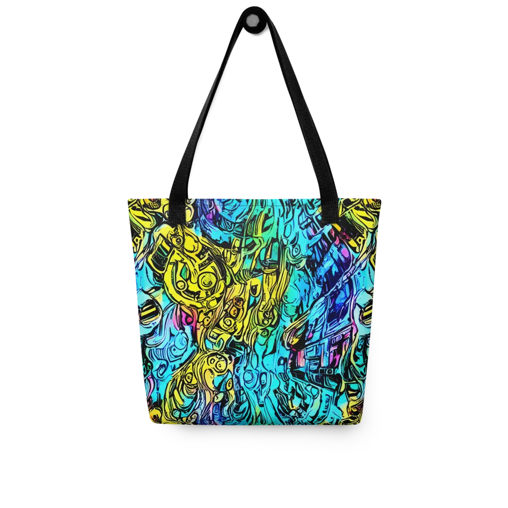Cyan Frenzy on Tote Bag — Front