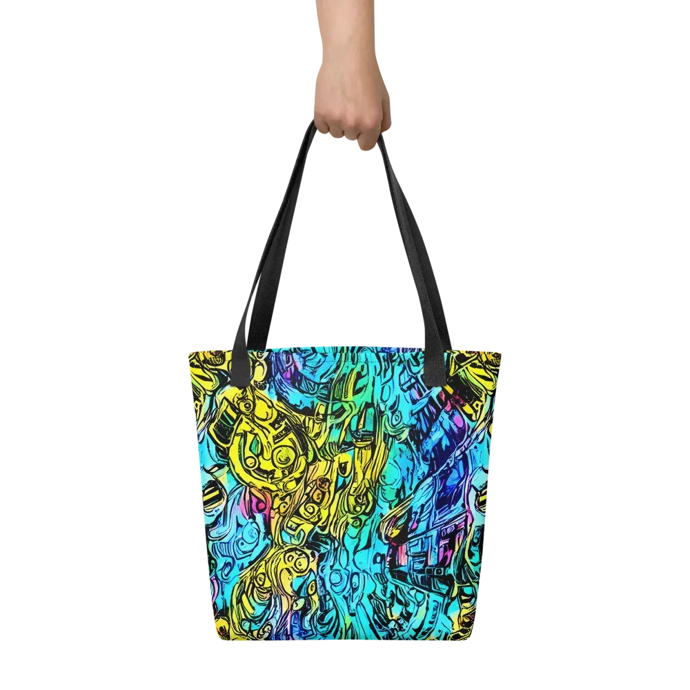 Cyan Frenzy on Tote Bag — Front