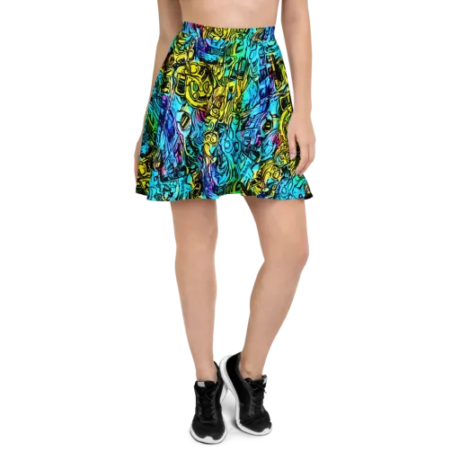 Cyan Frenzy on a Skater Skirt