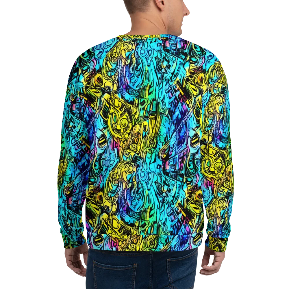 Cyan Frenzy on Sweatshirt — Back