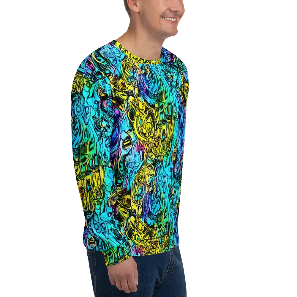 Cyan Frenzy on Sweatshirt — Right Front