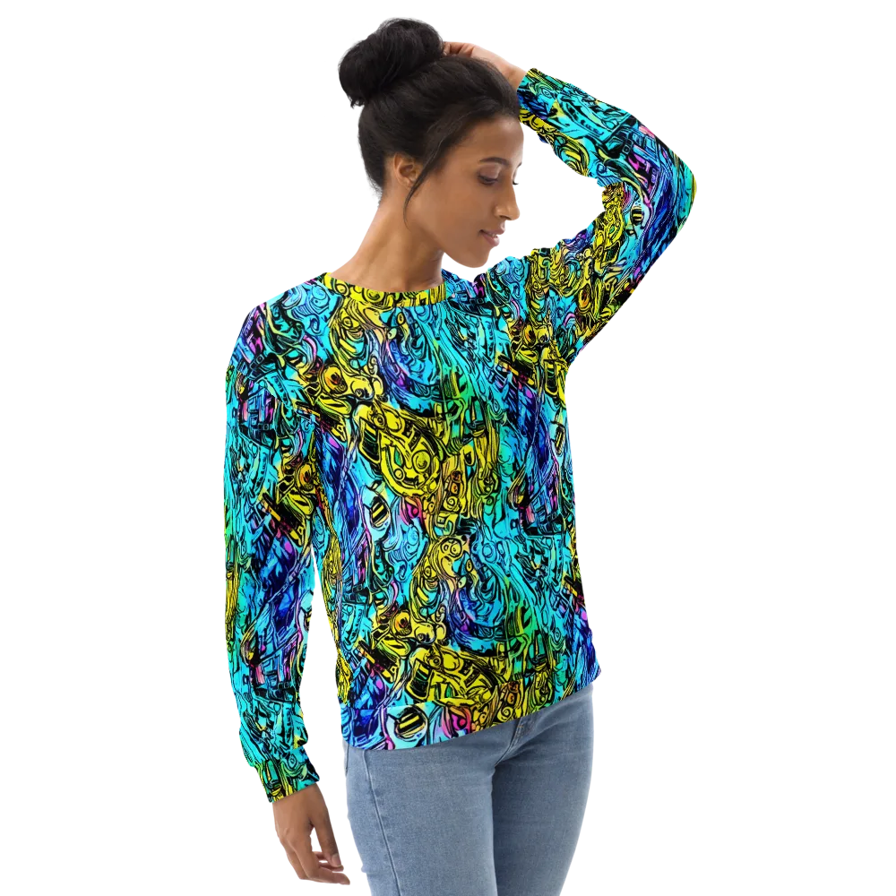 Cyan Frenzy on Sweatshirt — Right Front