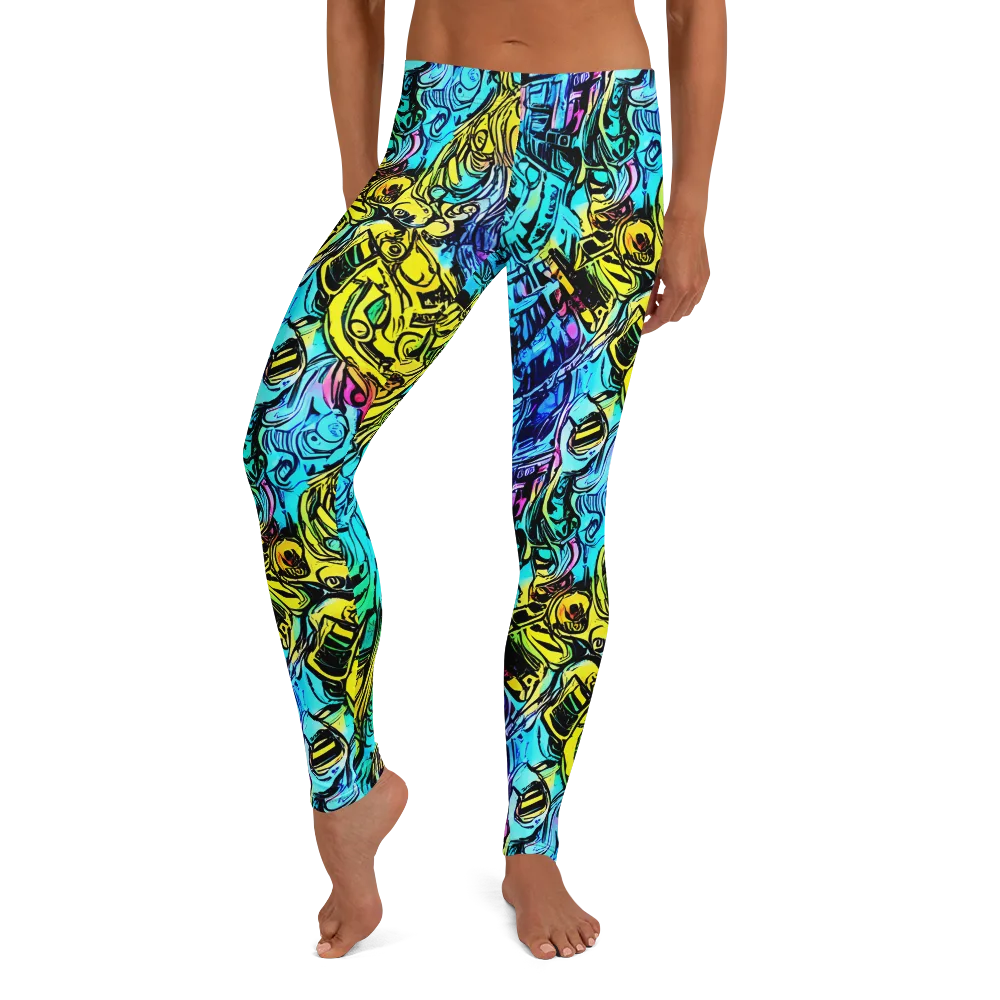 Cyan Frenzy on Leggings — Front