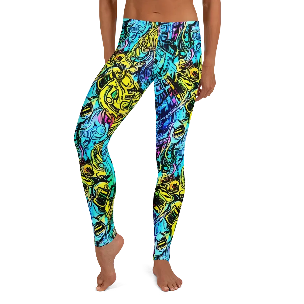 Cyan Frenzy on Leggings — Front