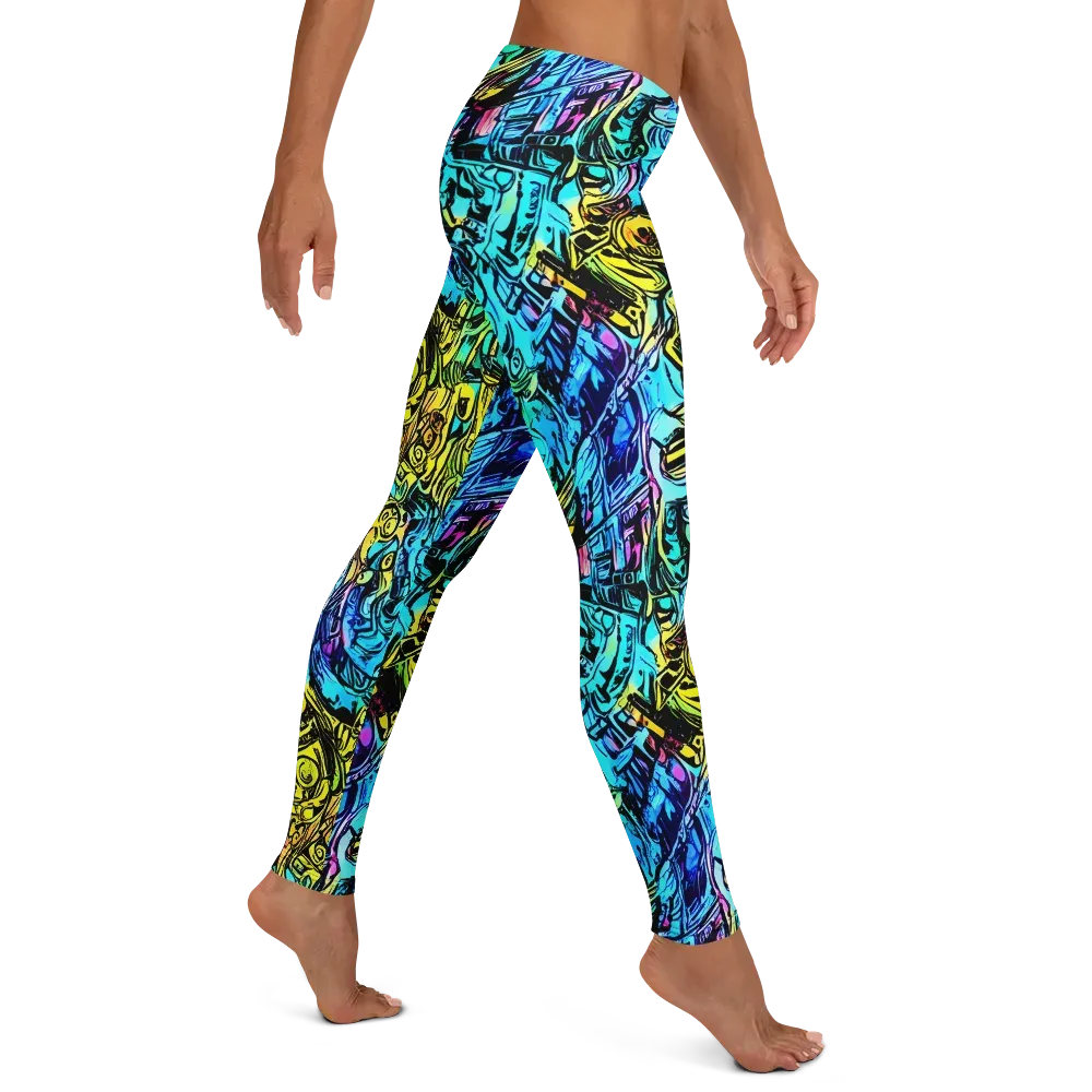 Cyan Frenzy on Leggings — Right