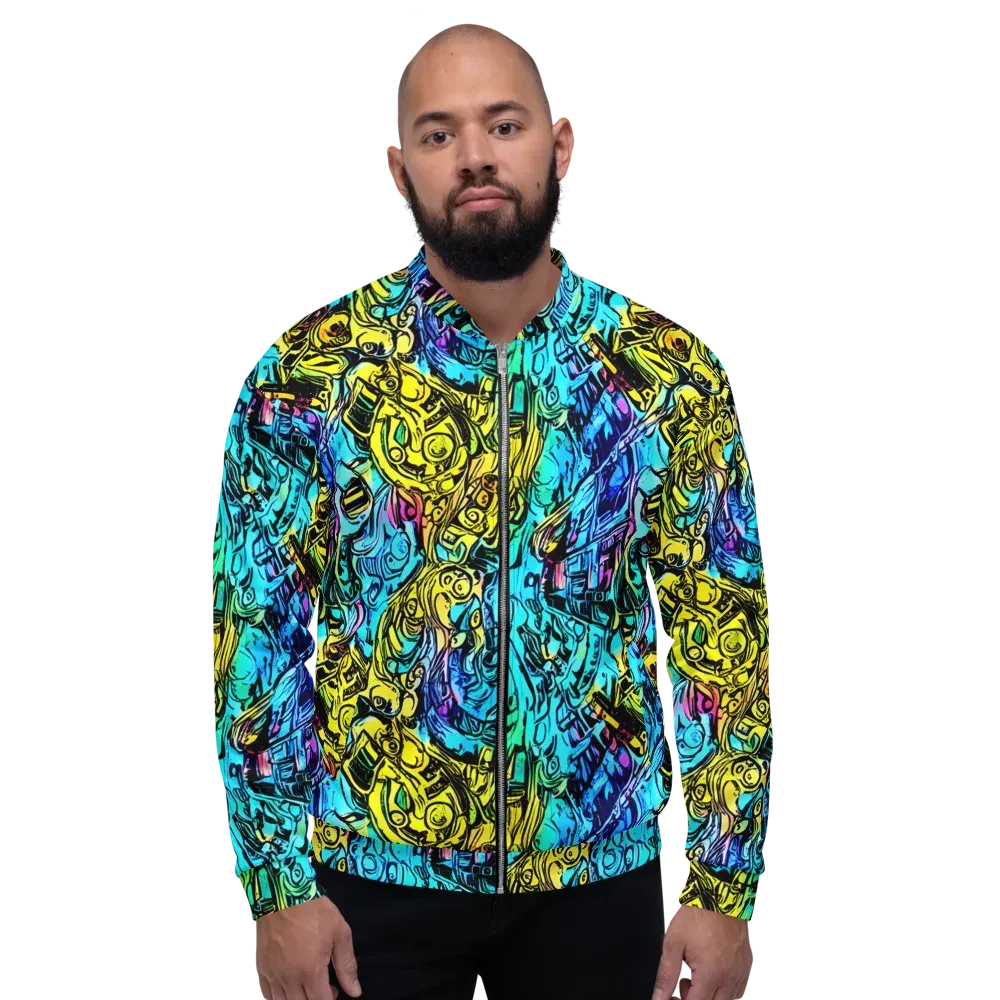 Cyan Frenzy on Bomber Jacket — Front