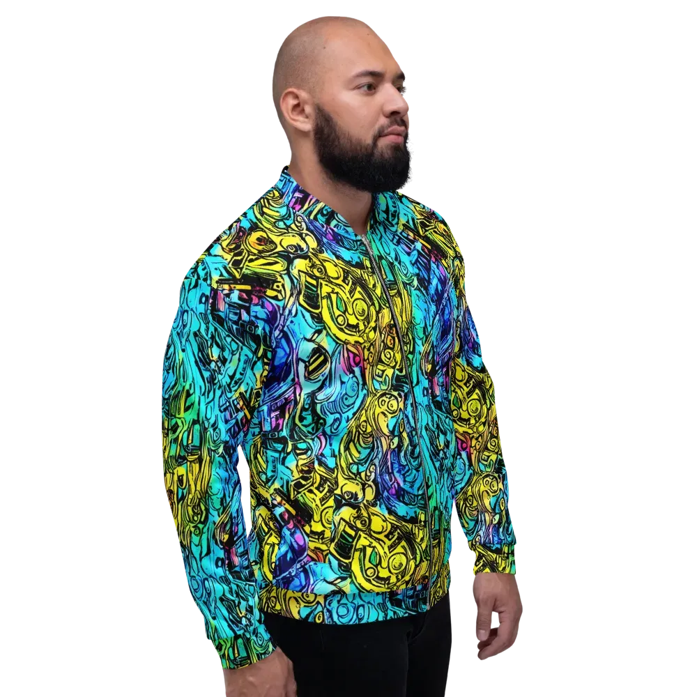 Cyan Frenzy on Bomber Jacket — Right
