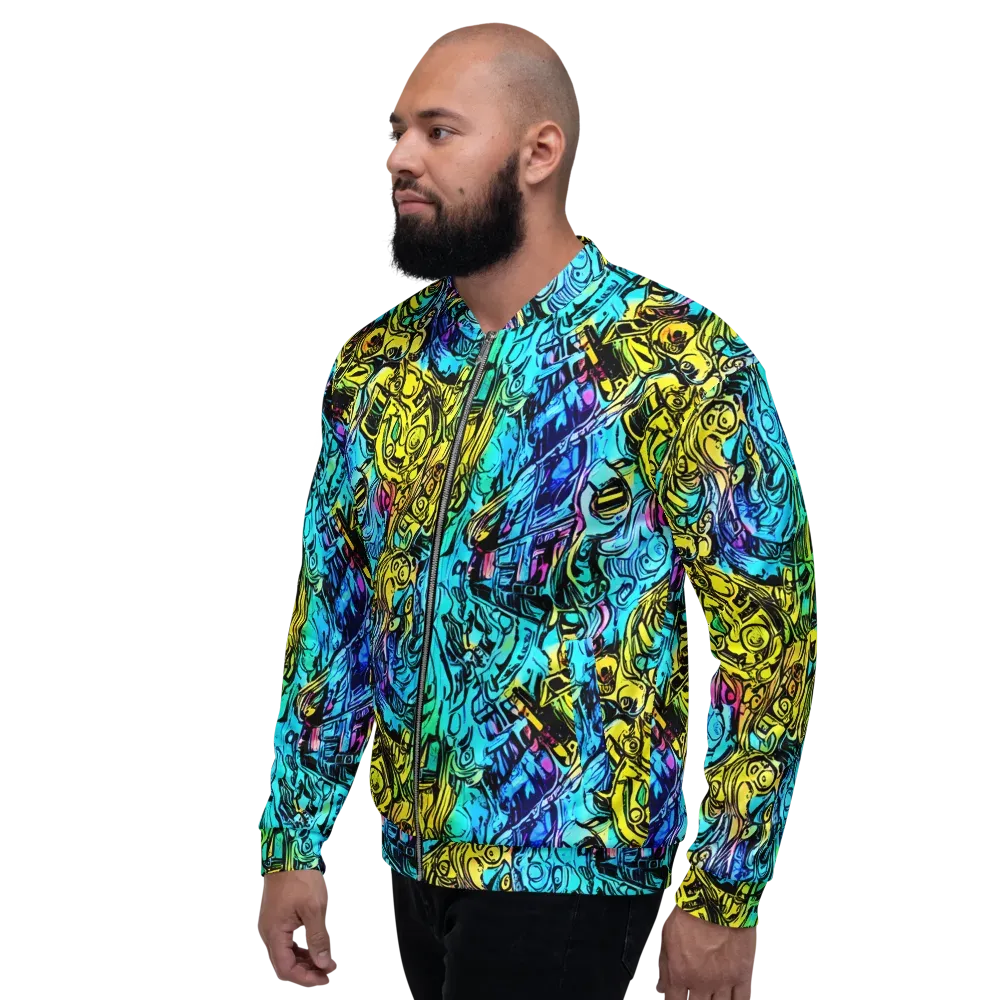 Cyan Frenzy on Bomber Jacket — Left