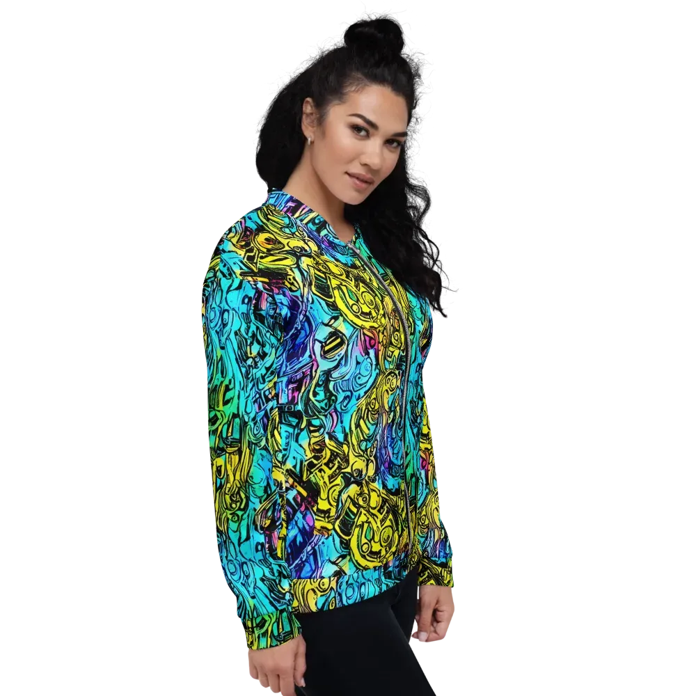 Cyan Frenzy on Bomber Jacket — Right