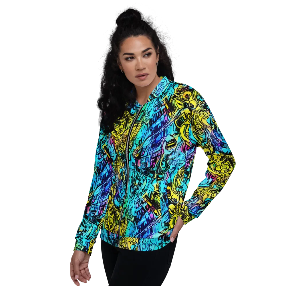 Cyan Frenzy on Bomber Jacket — Left