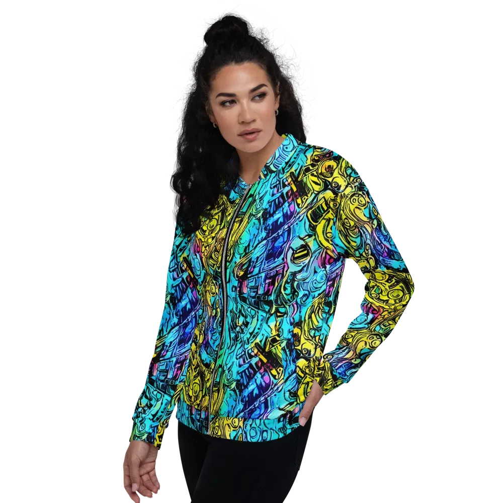 Cyan Frenzy on Bomber Jacket — Left