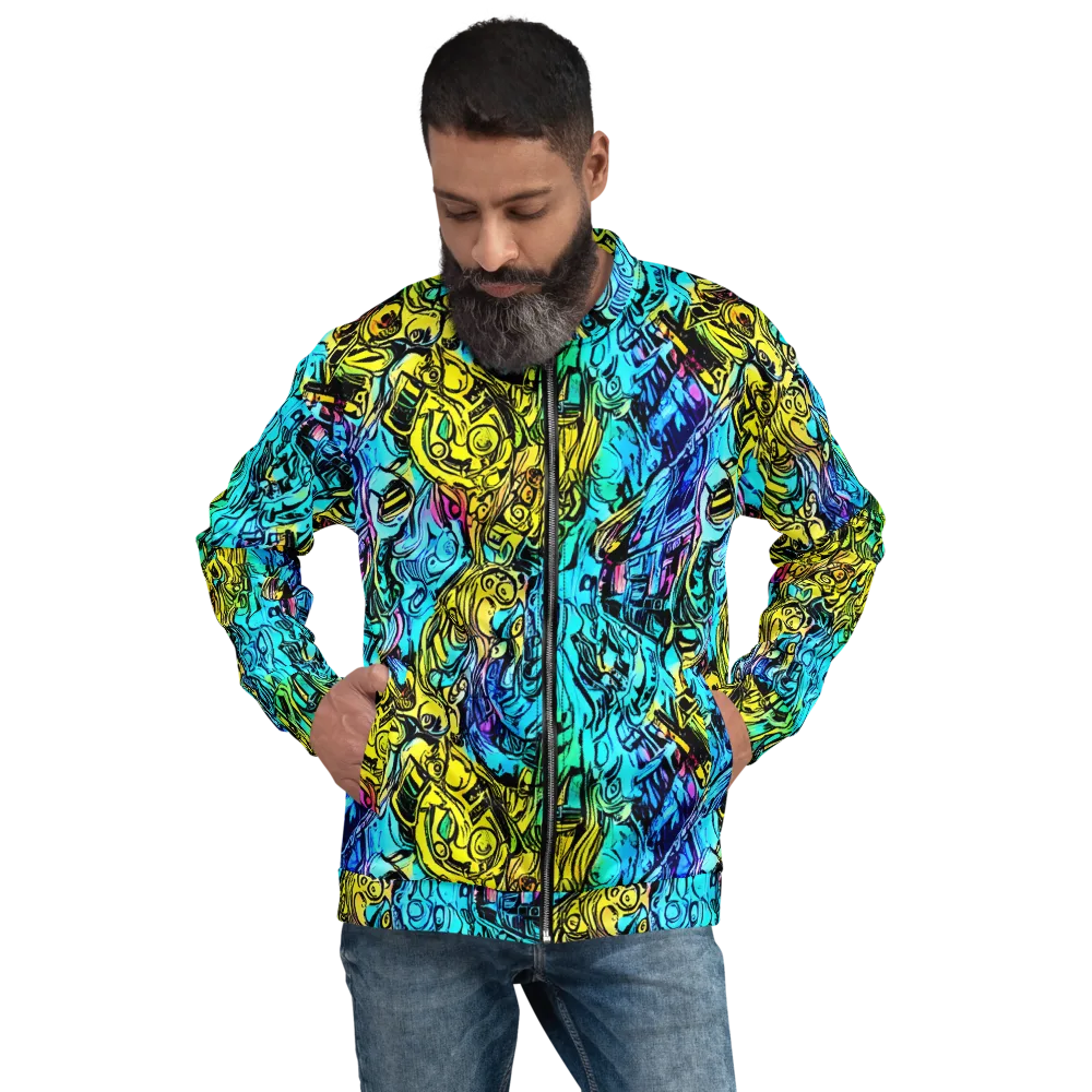 Cyan Frenzy on Bomber Jacket — Front