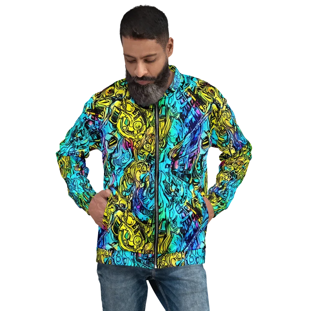 Cyan Frenzy on Bomber Jacket — Front