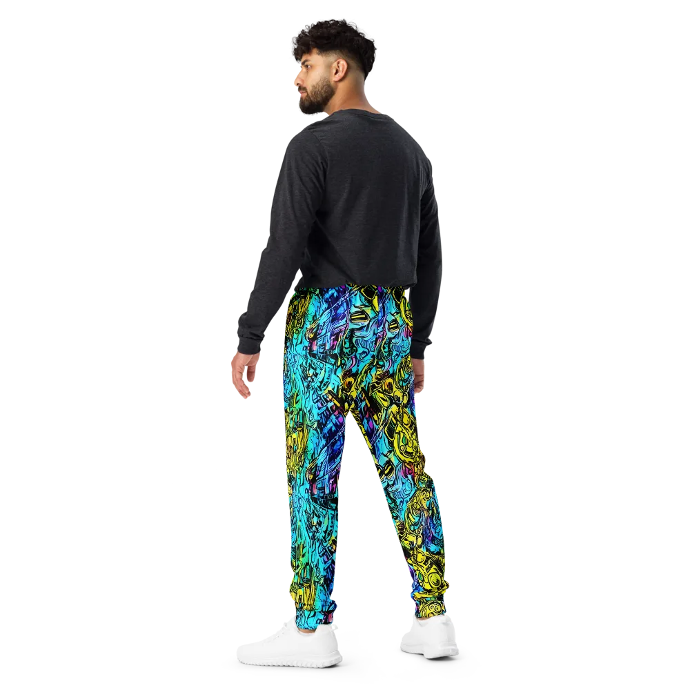 Cyan Frenzy on Men's Joggers — Back