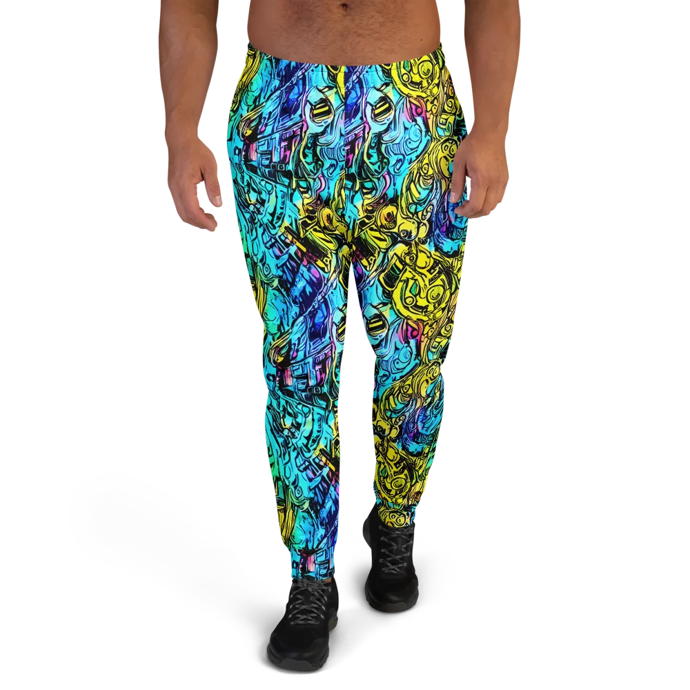 Cyan Frenzy on Men's Joggers — Front