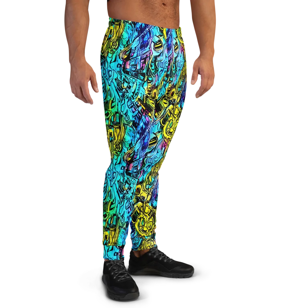 Cyan Frenzy on Men's Joggers — Right