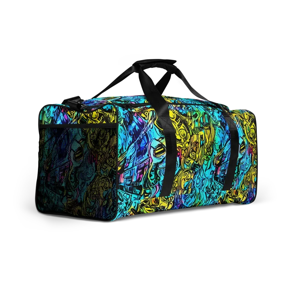 Cyan Frenzy on Duffle Bag — Right Front