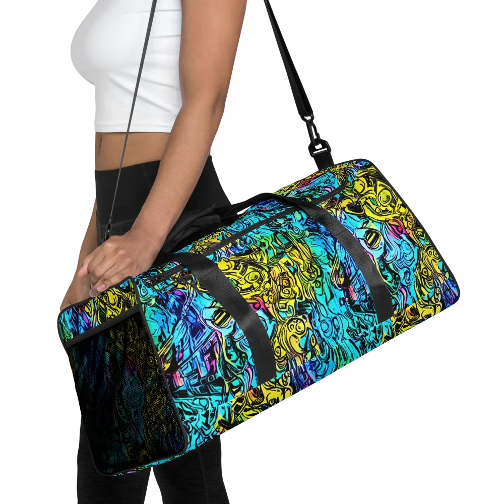 Cyan Frenzy on Duffle Bag — Front