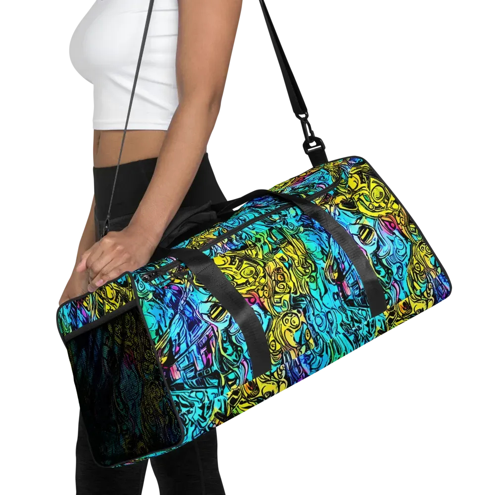 Cyan Frenzy on Duffle Bag — Front