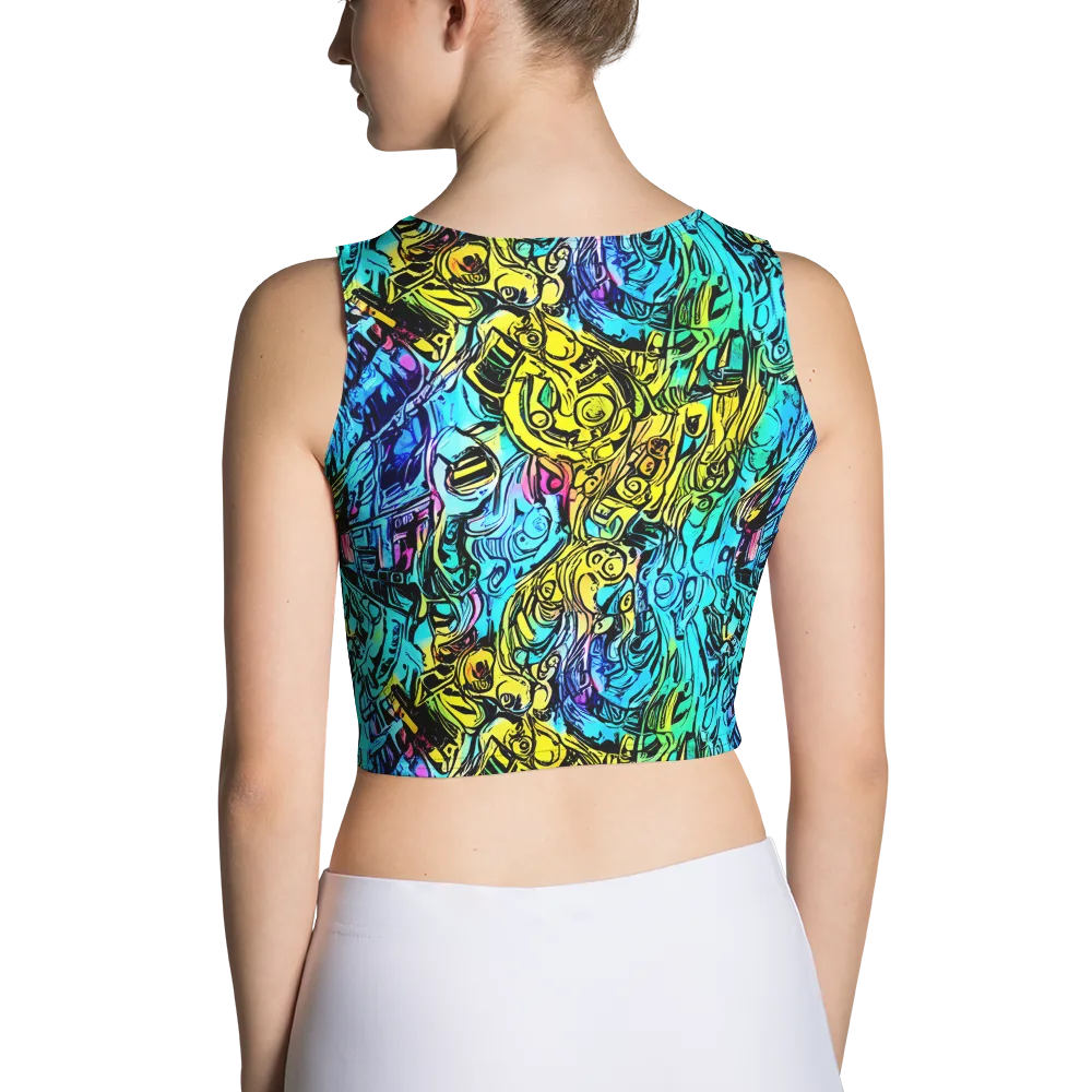 Cyan Frenzy on Crop Top — Back