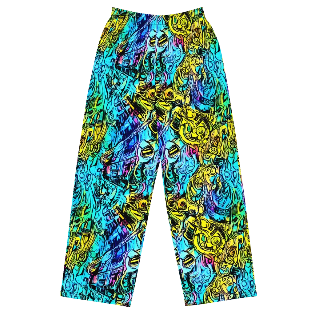 Cyan Frenzy on Wide-Leg Pants — Front