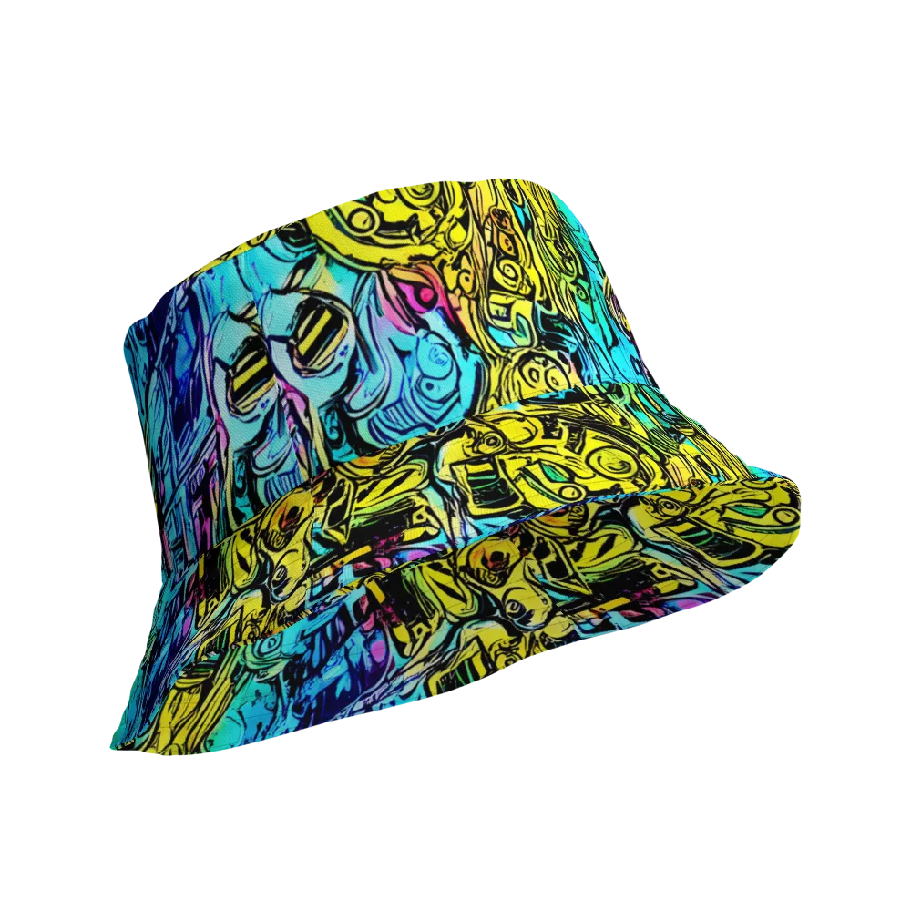 Cyan Frenzy on Reversible Bucket Hat — Product details Outside