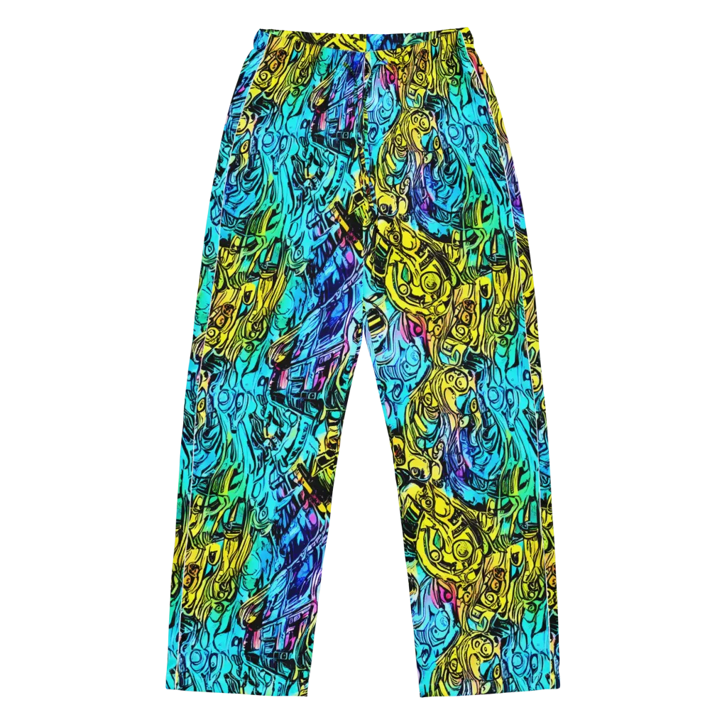 Cyan Frenzy on Women's Pajama Pants — Front