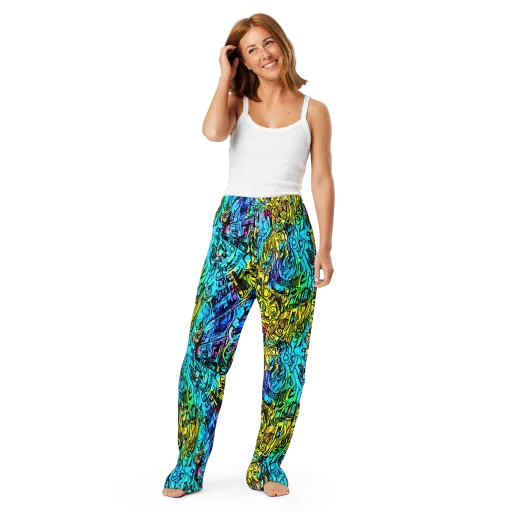 Cyan Frenzy on a Women's Pajama Pants
