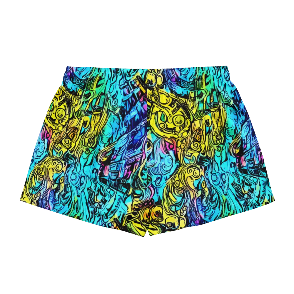 Cyan Frenzy on Women's Pajama Shorts — Back