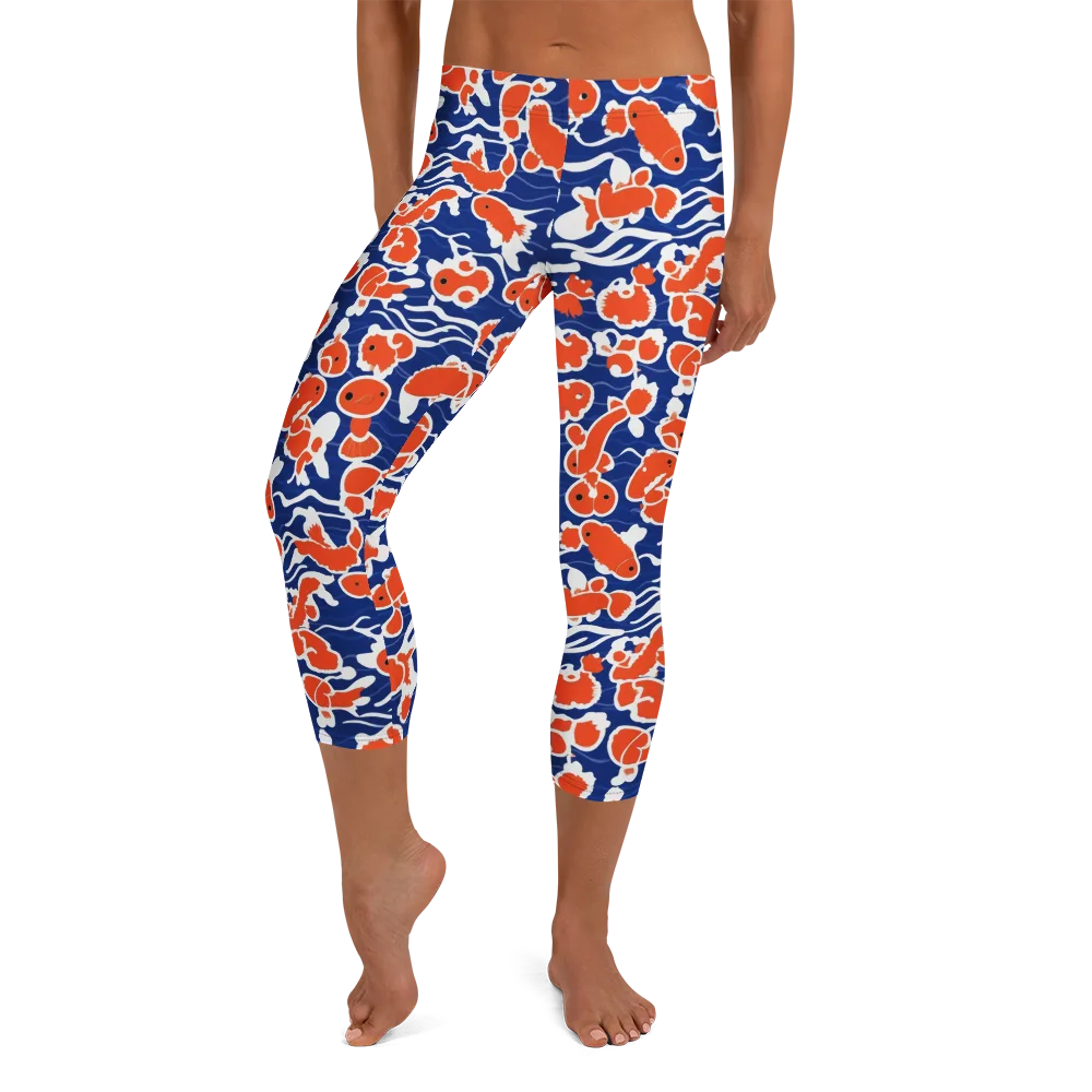 Crimson Current on Capri Leggings — Front